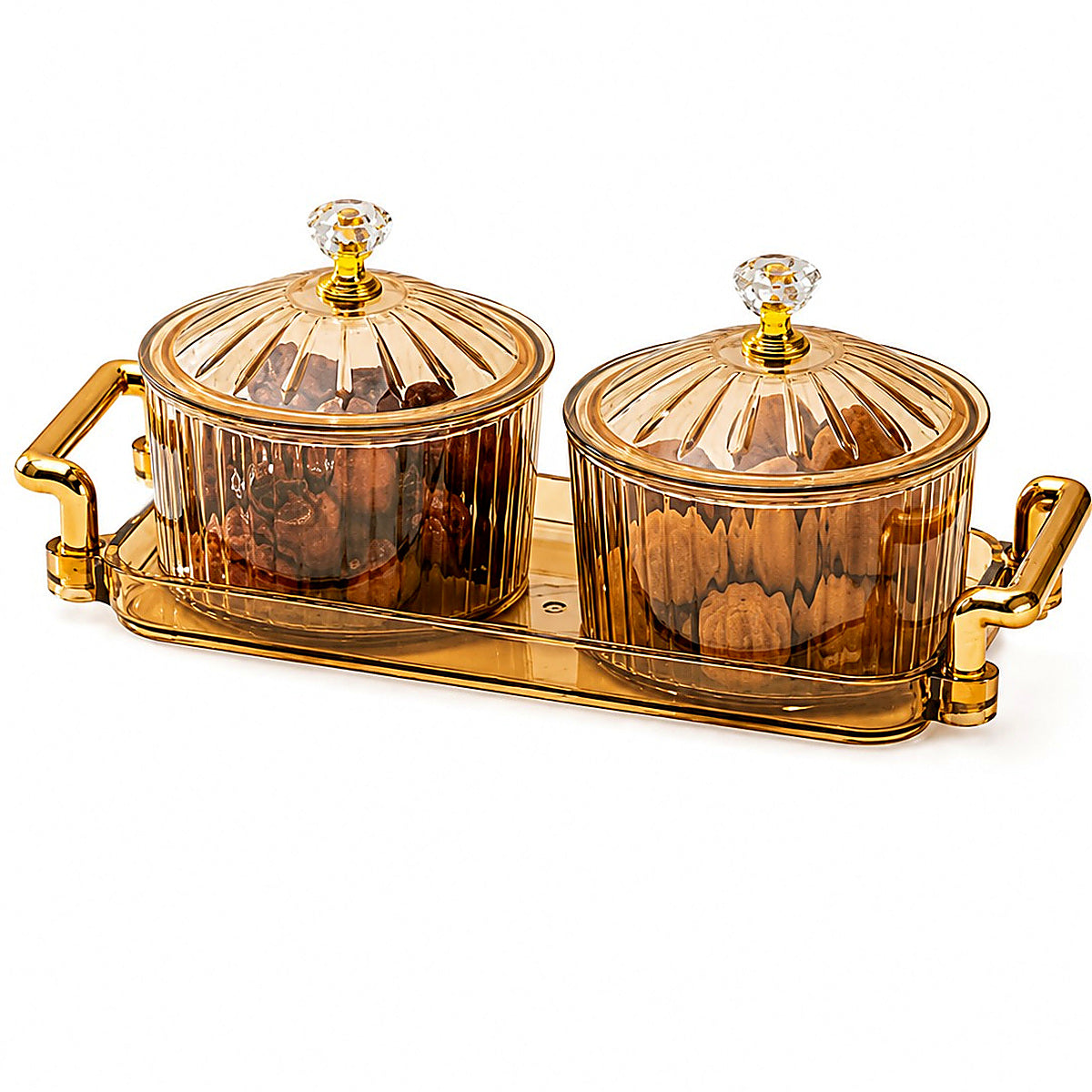 Glass Snack Jar Set - 2-Piece with Serving Tray