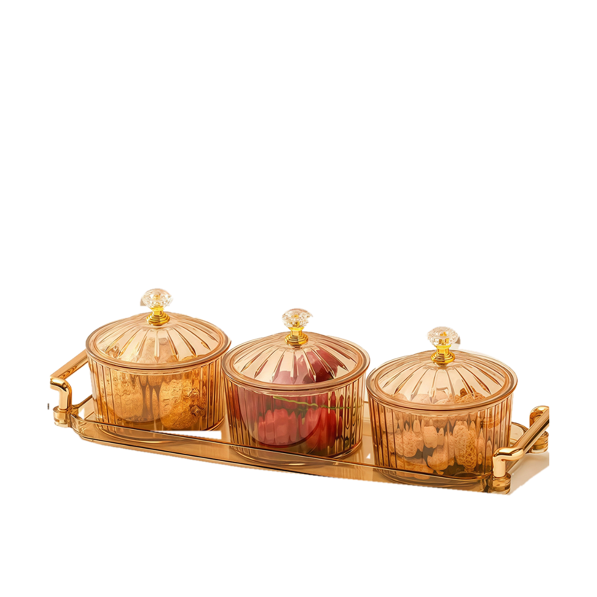 Glass Snack Jar Set - 2-Piece with Serving Tray