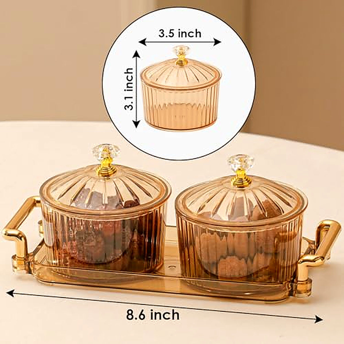 Glass Snack Jar Set - 2-Piece with Serving Tray