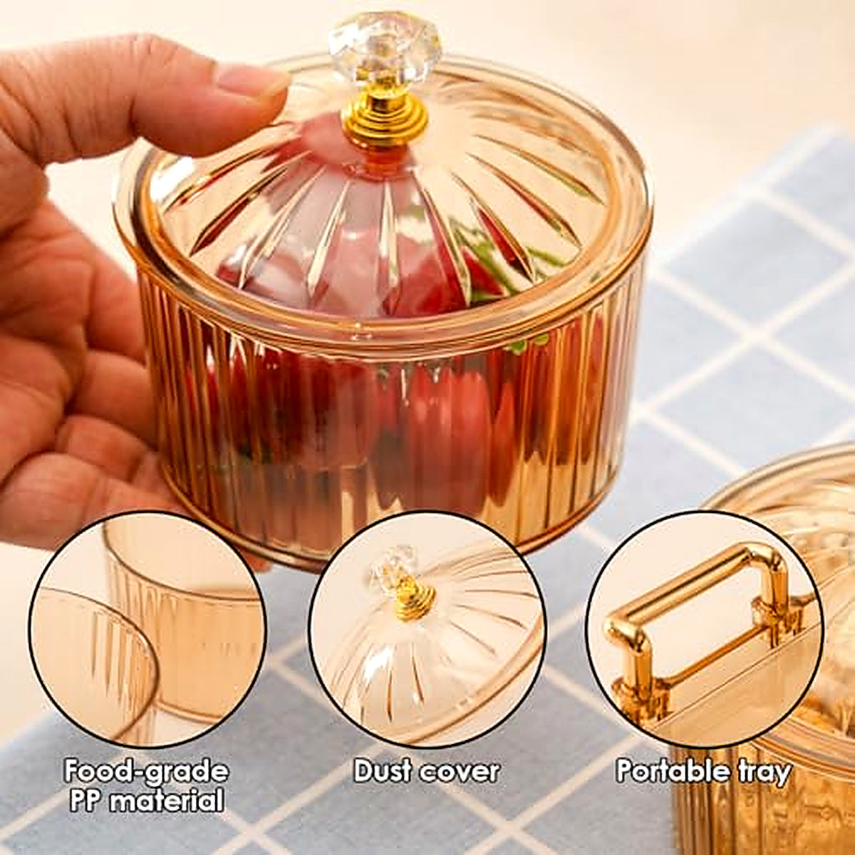Glass Snack Jar Set - 2-Piece with Serving Tray