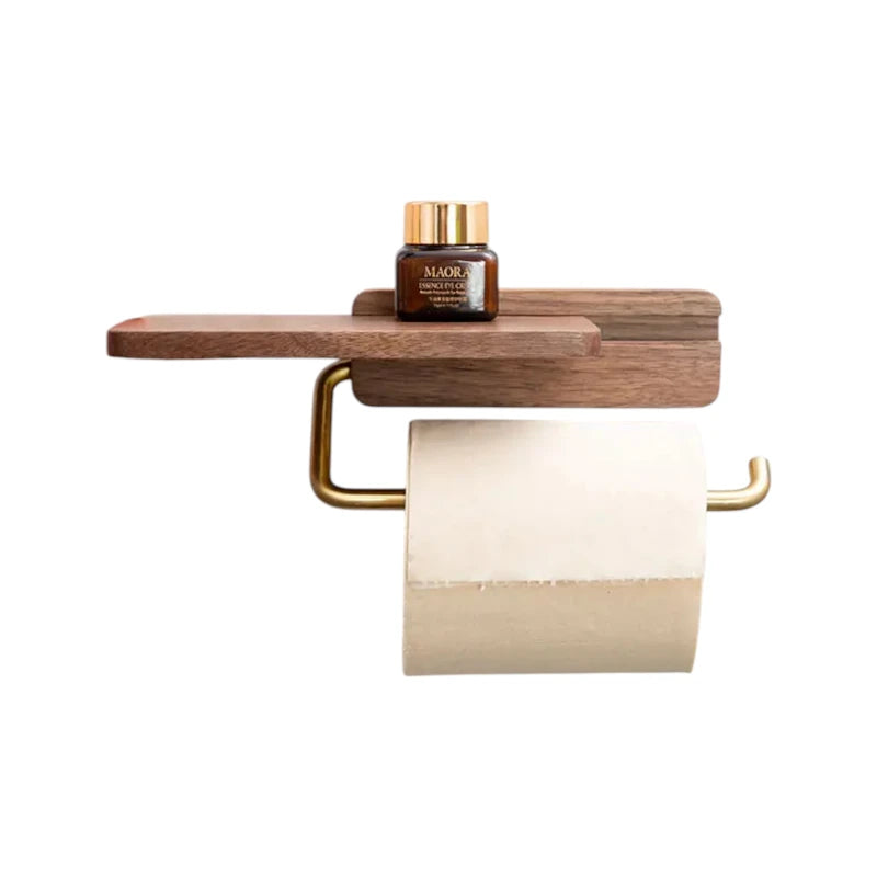 AURA WOOD – Brass & Walnut Paper Holder
