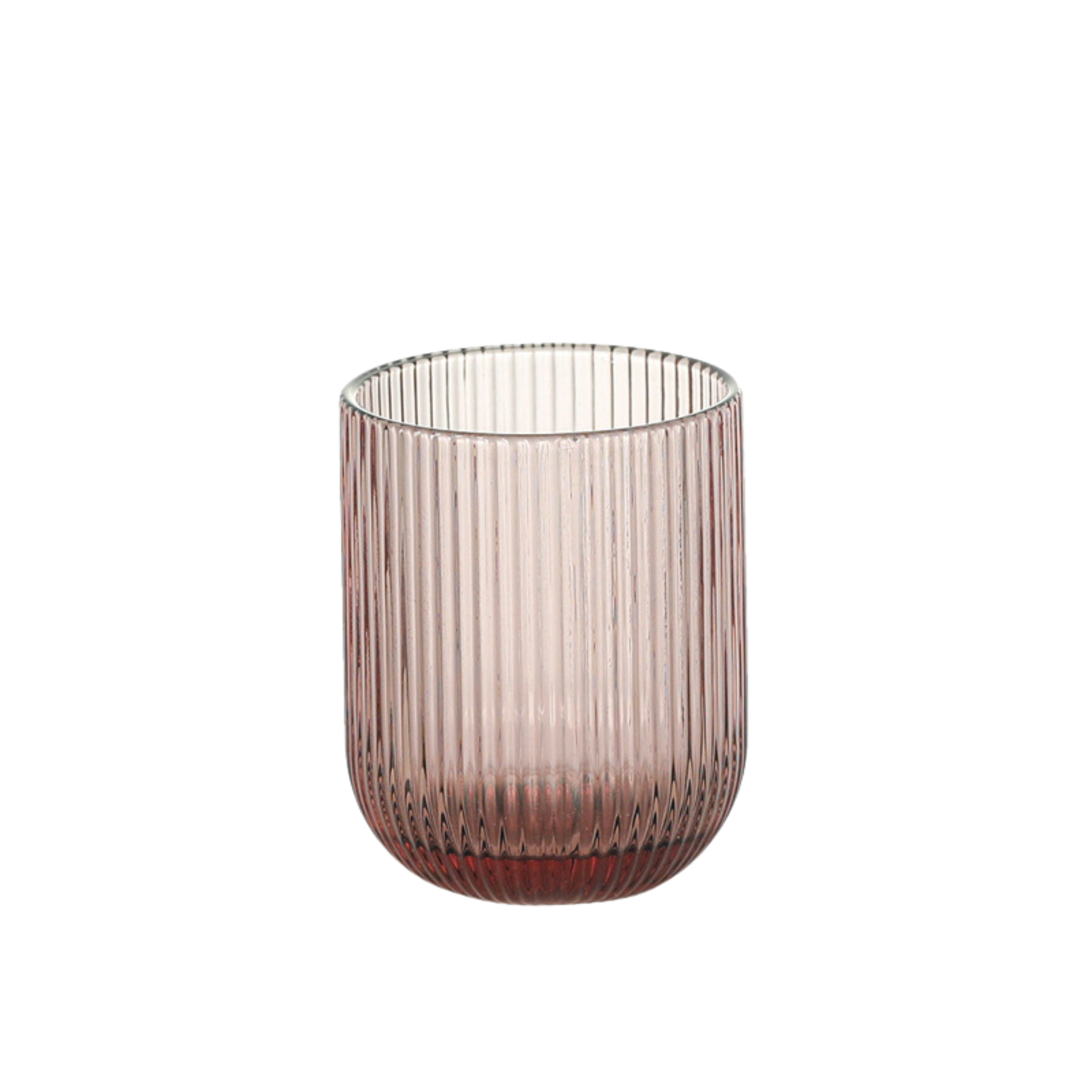 Ribbed Glass Drinking Cup