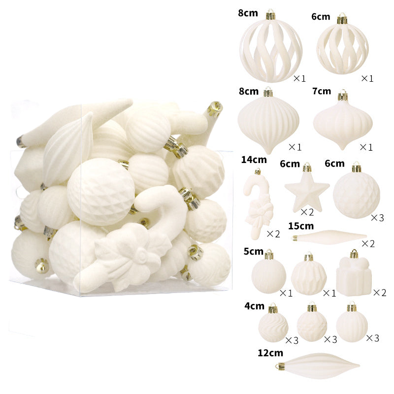 Velvet Christmas Ornament Set – 28 pcs (Various Shapes & Sizes)