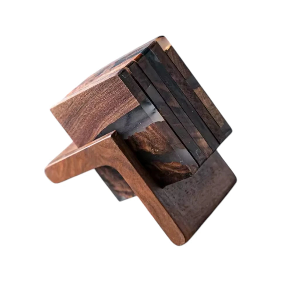 Handcrafted Premium Walnut & Resin Luxury Coaster