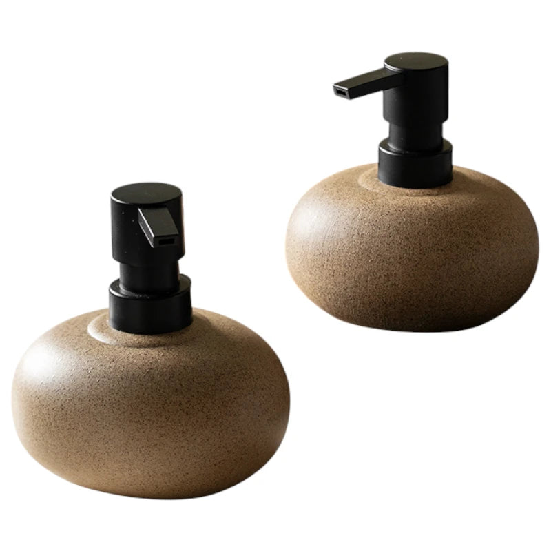 Wabi-Sabi Style Stoneware Press Bottle Dispenser
