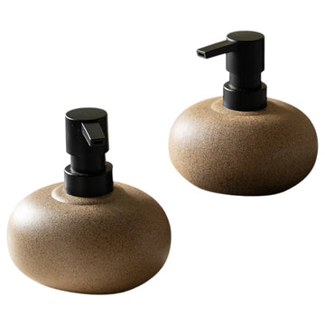 Wabi-Sabi Style Stoneware Press Bottle Dispenser