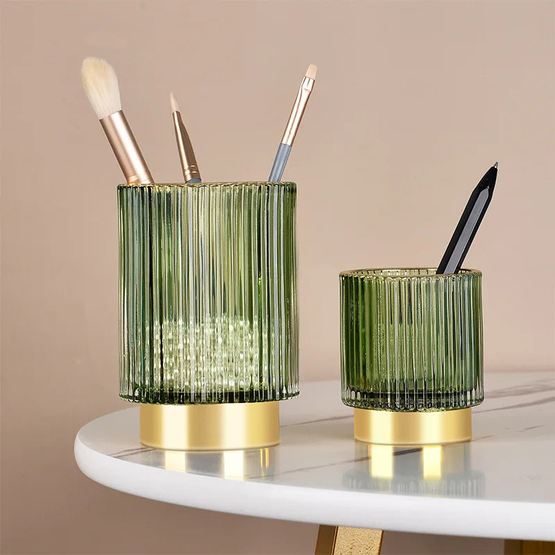 Glass Makeup Brush Holder Container