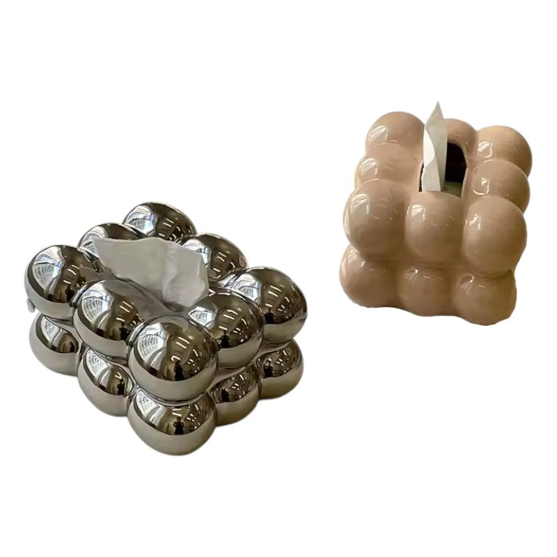 Marshmallow Glossy Ceramic Tissue Box