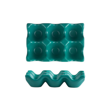 Ceramic Egg Holder Tray 6 Egg Kitchen Storage Organizer