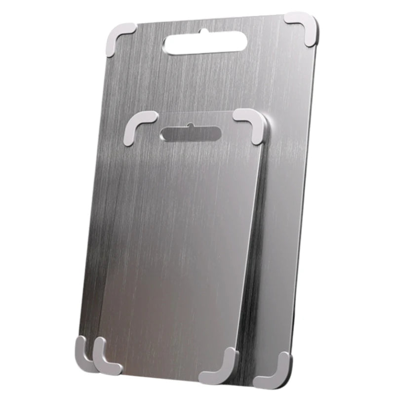 Anti-Slip Stainless Steel Cutting Board with Silicone Corners