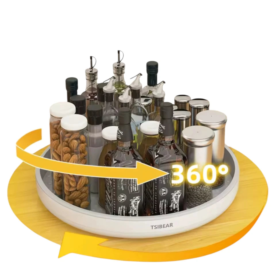 Rotating Kitchen Organizer | Multi-Function Turntable Storage Tray