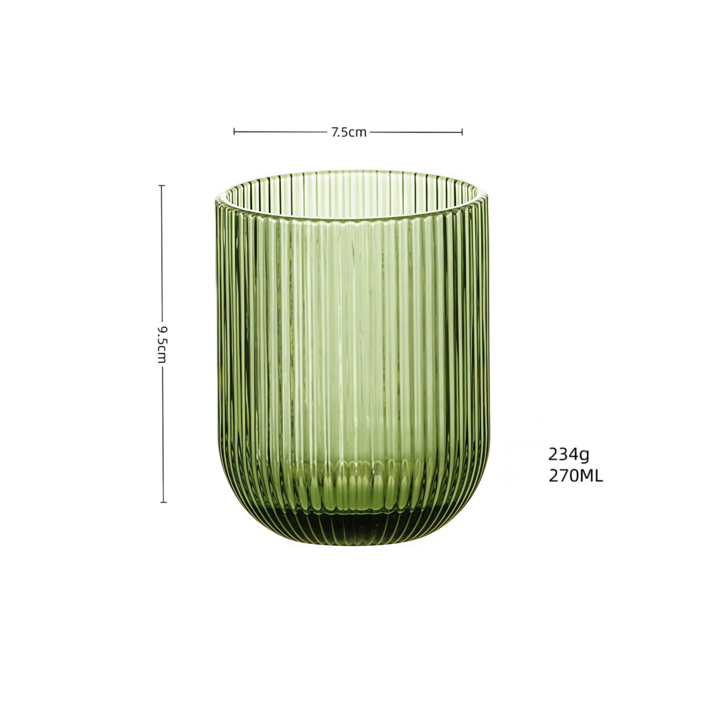 Ribbed Glass Drinking Cup