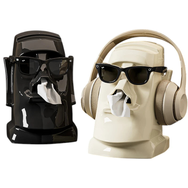 Creative Moai | Gypsum Tissue Box & Headphone Stand