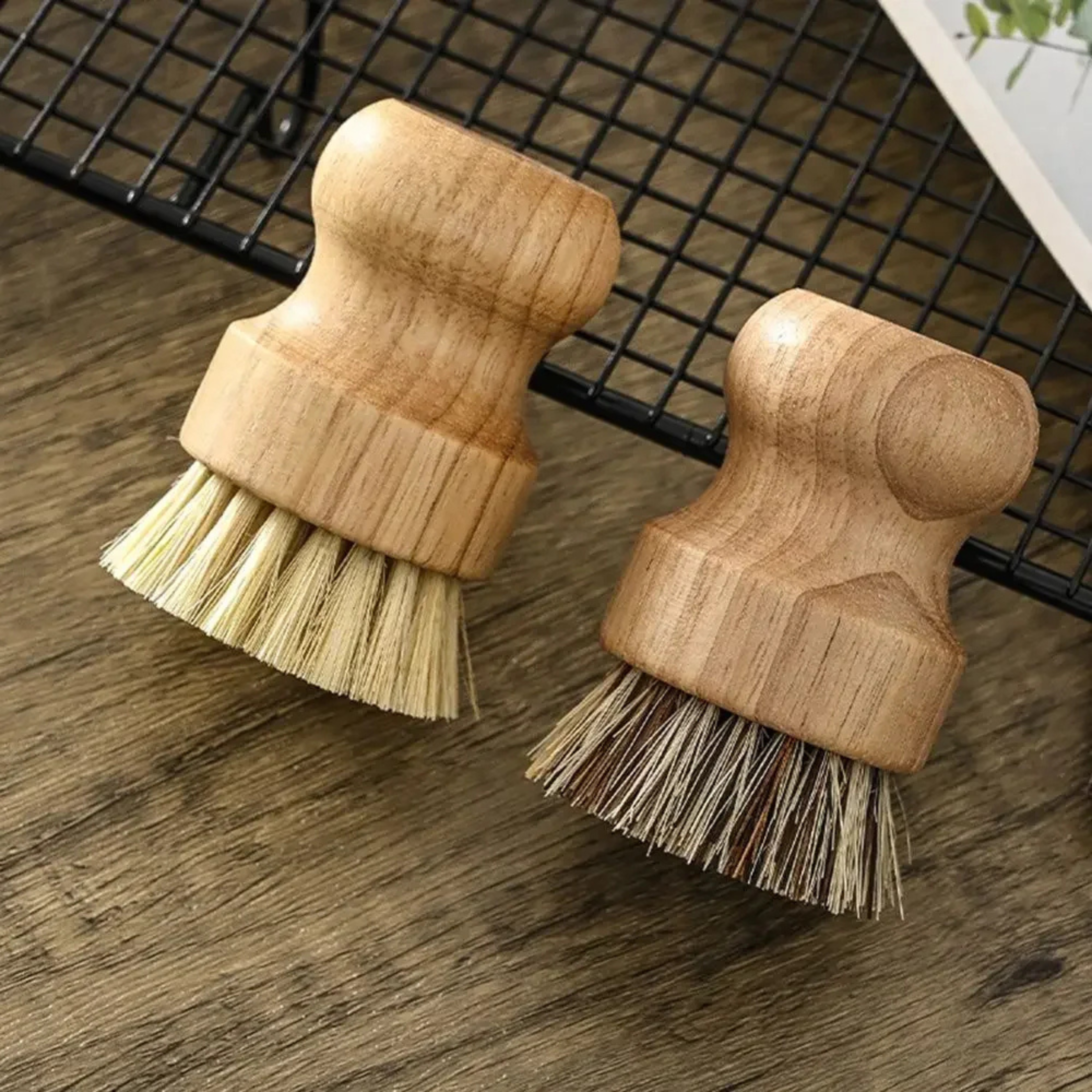 Kitchen Cleaning Brush Set of 2 Wooden Dish Brushes