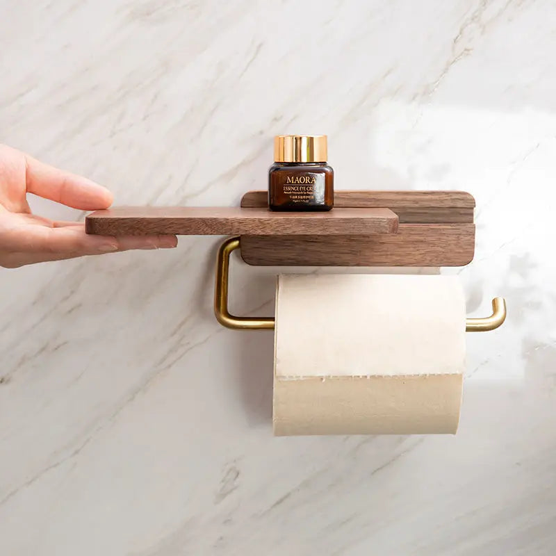 AURA WOOD – Brass & Walnut Paper Holder
