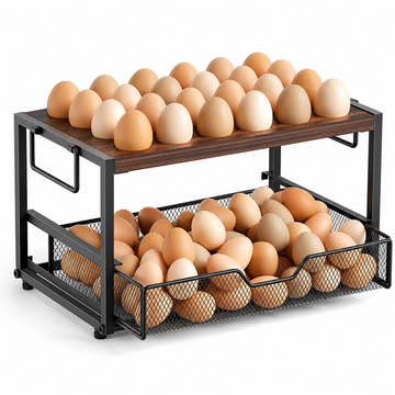 2-Tier Egg Storage Rack with Drawer