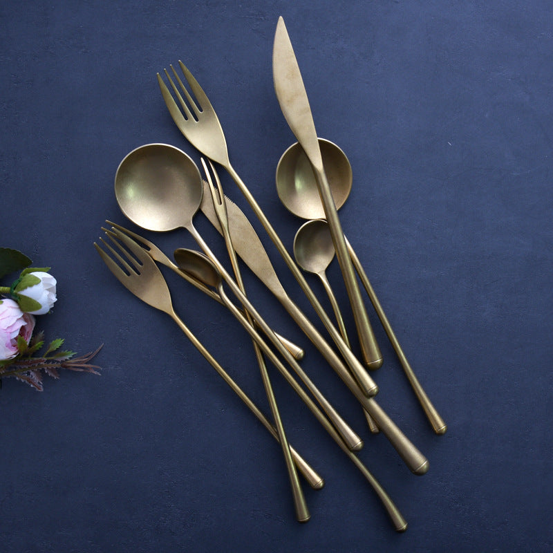 Retro Gold Cutlery Set — Japanese Style