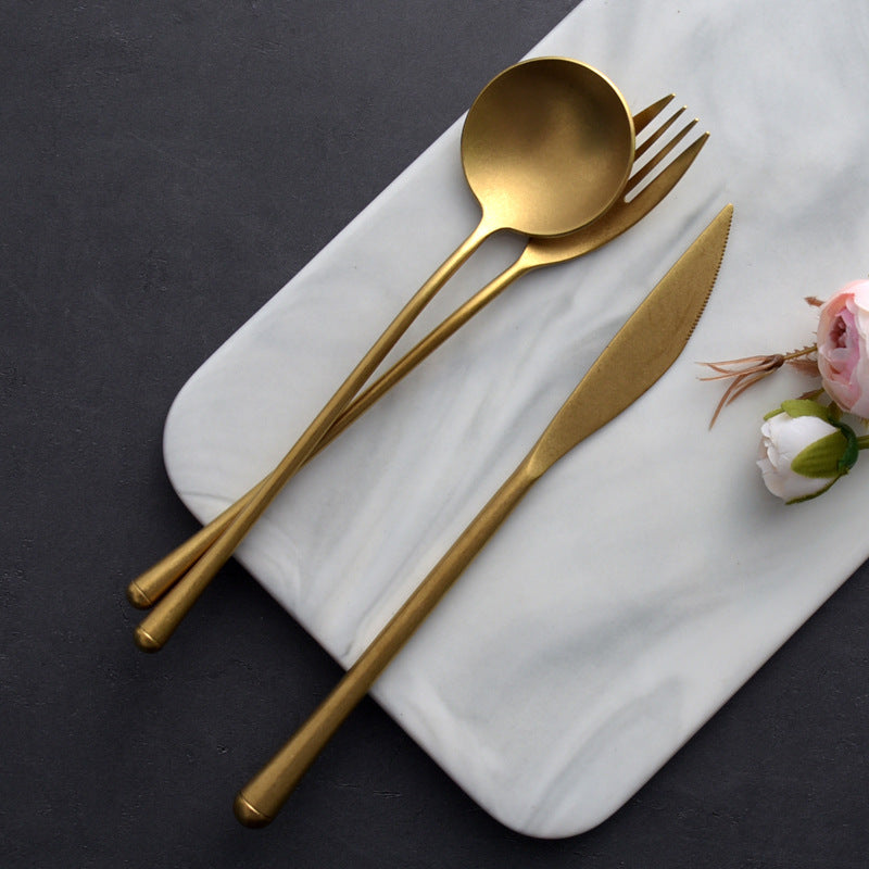 Retro Gold Cutlery Set — Japanese Style