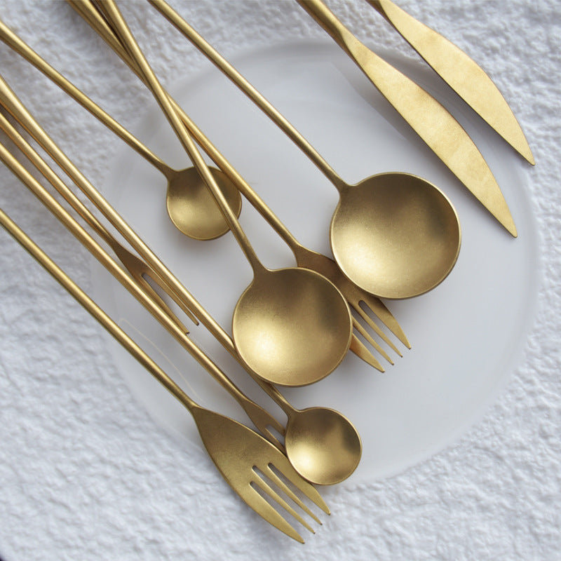 Retro Gold Cutlery Set — Japanese Style
