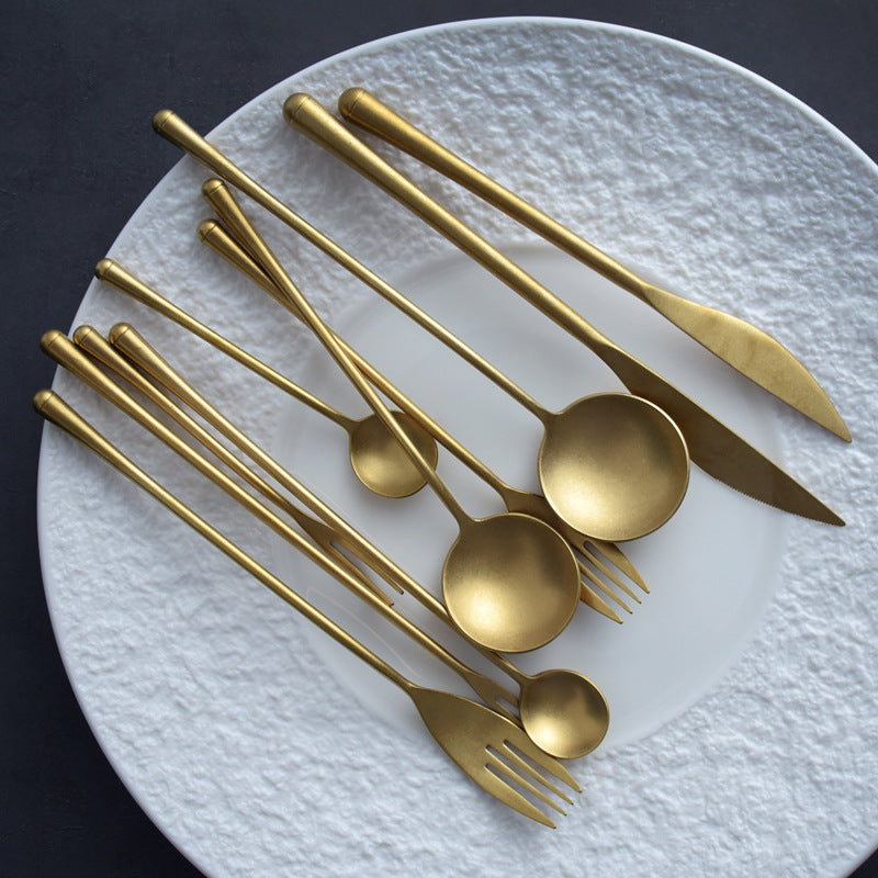 Retro Gold Cutlery Set — Japanese Style