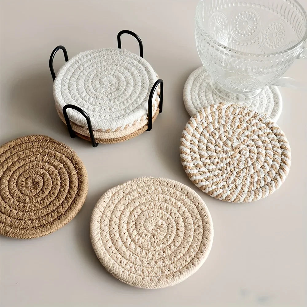 Cotton Drink Coasters Set of 4