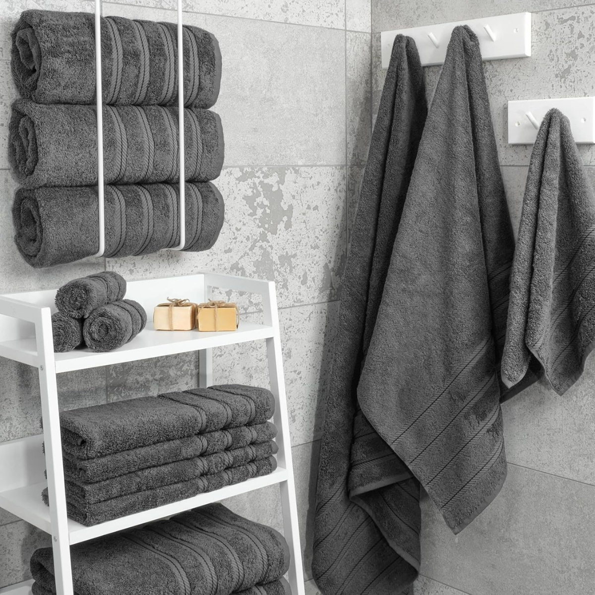 Soft Cotton Bathroom Towel Set of 6