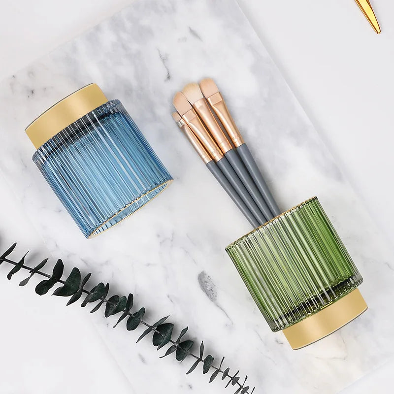 Glass Makeup Brush Holder Container