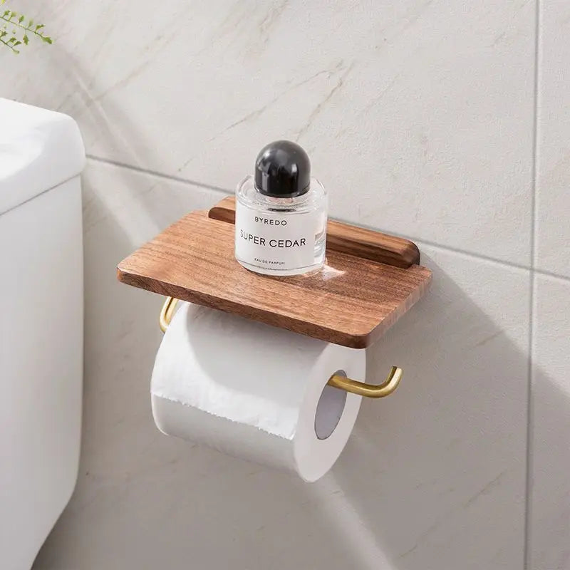 AURA WOOD – Brass & Walnut Paper Holder