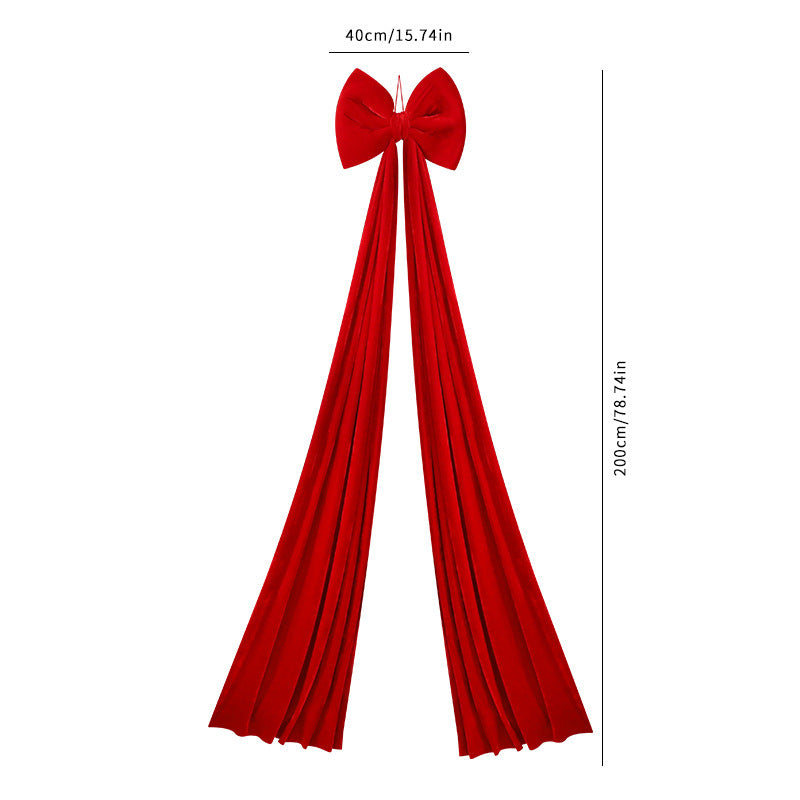 Royal Velvet Christmas Bow with Flowing Tails