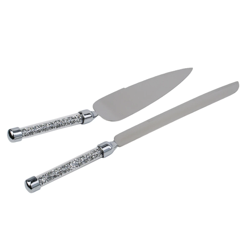 Crystal Wedding Cake Knife & Server Set (2-Piece Gift Set)