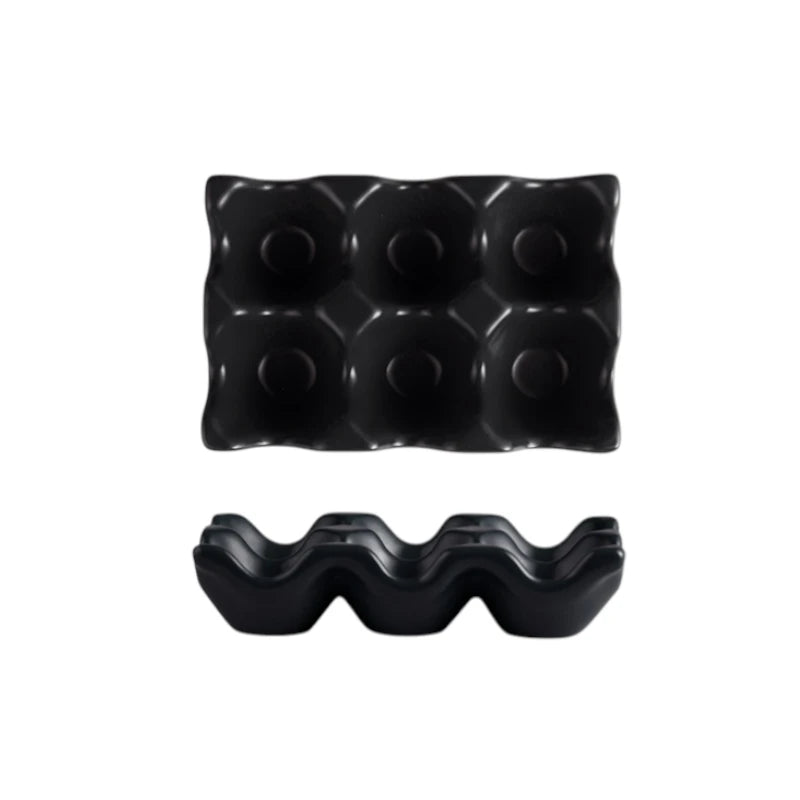 Ceramic Egg Holder Tray 6 Egg Kitchen Storage Organizer