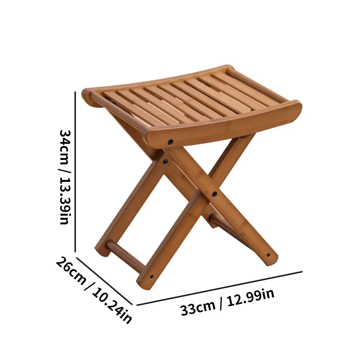 Folding Bamboo Shower Stool