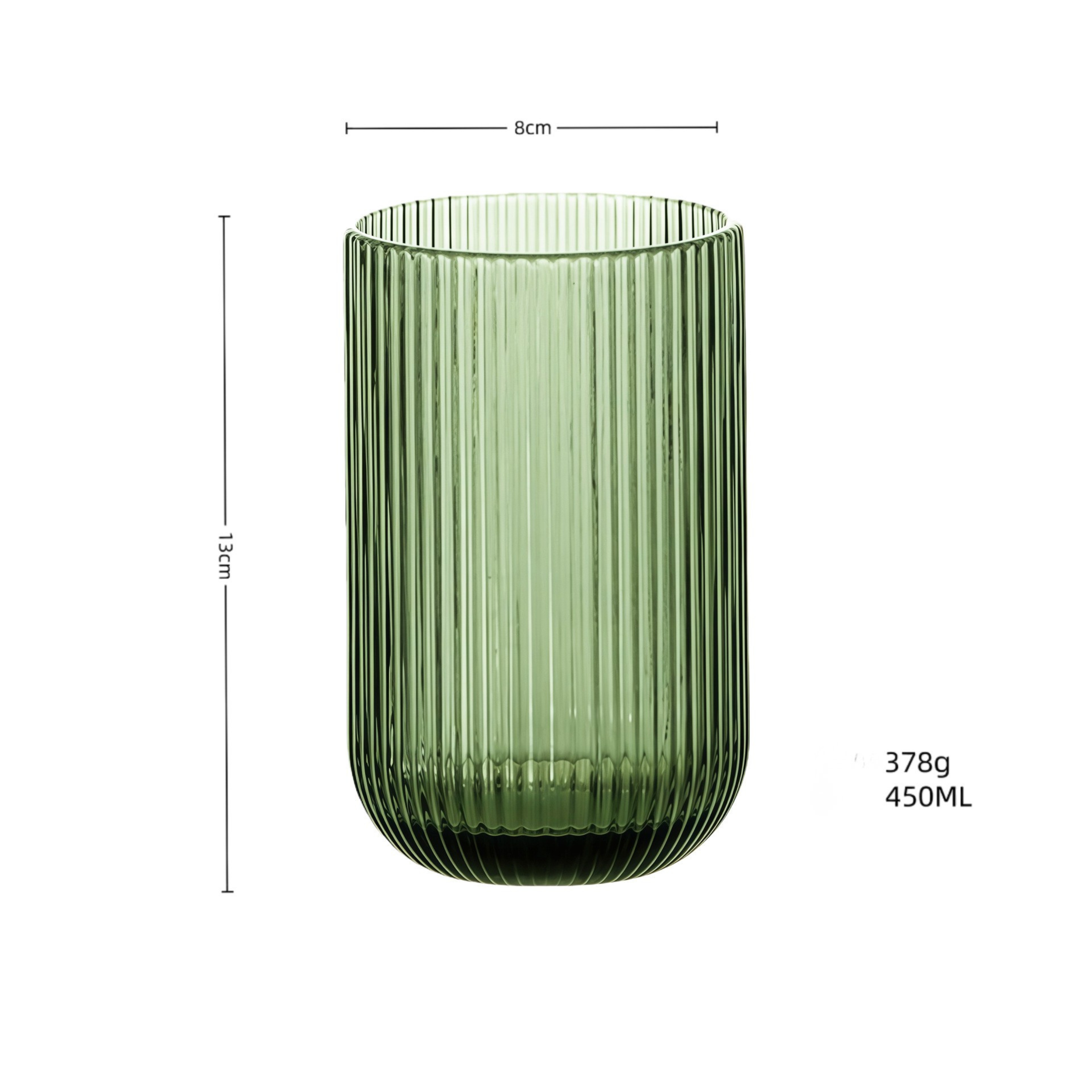 Ribbed Glass Drinking Cup