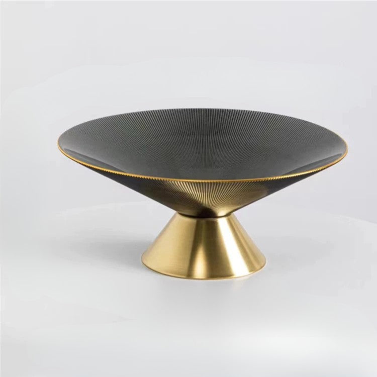 Light Luxury Gold-Edge Glass Fruit Plate