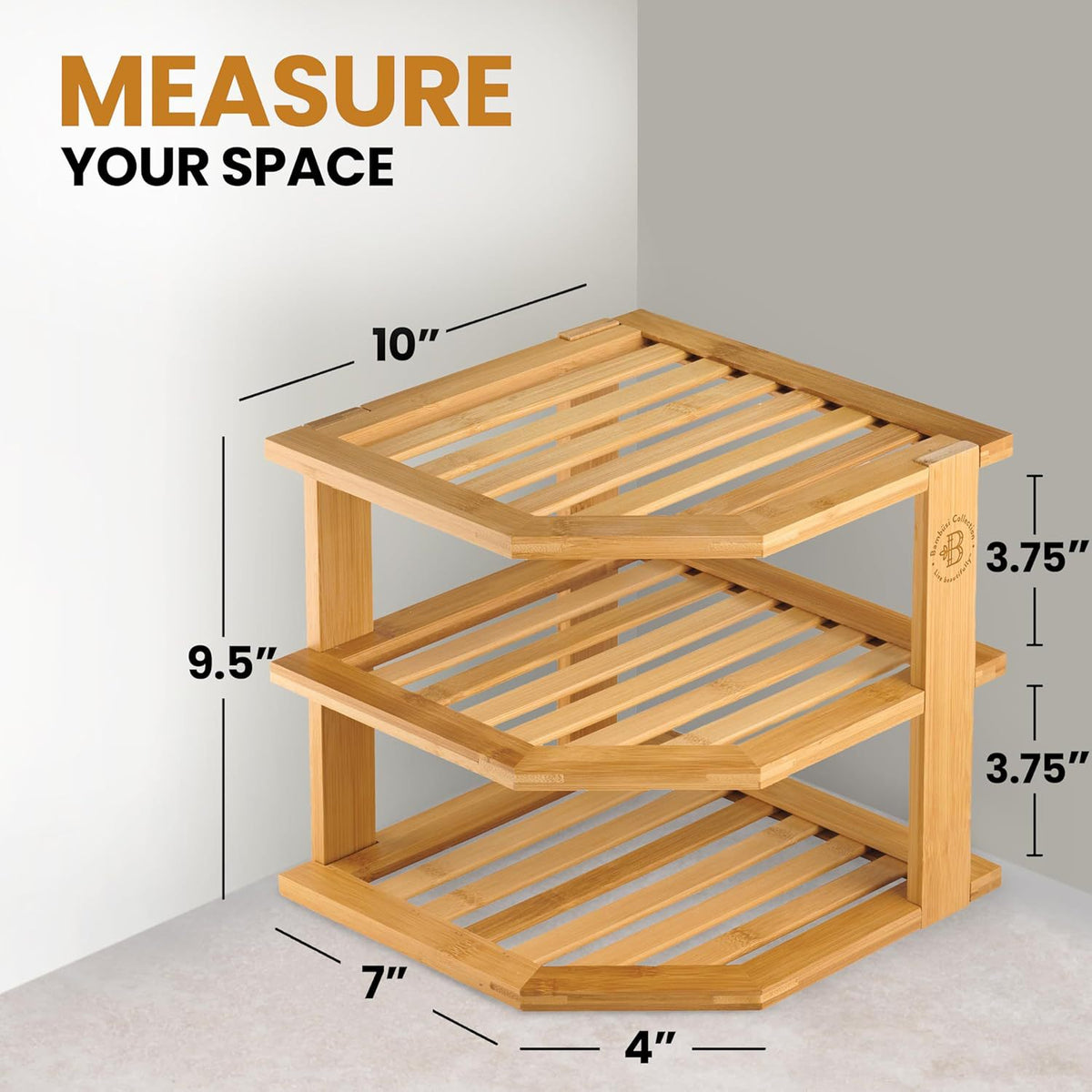 3-Tier Bamboo Corner Storage Rack