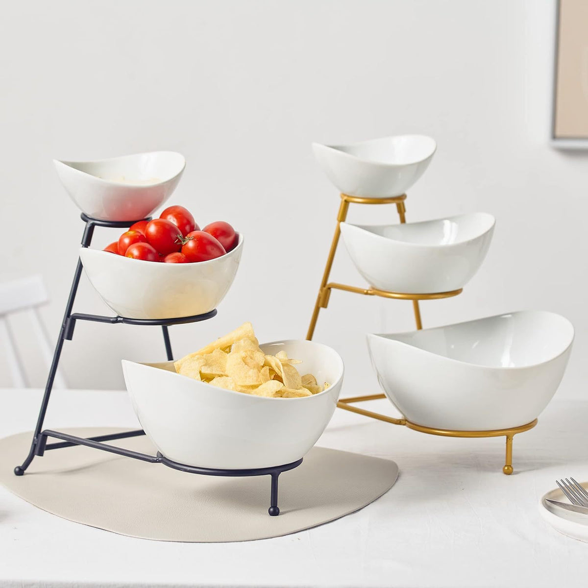 3-Tier Serving Bowl Set – Collapsible Stand