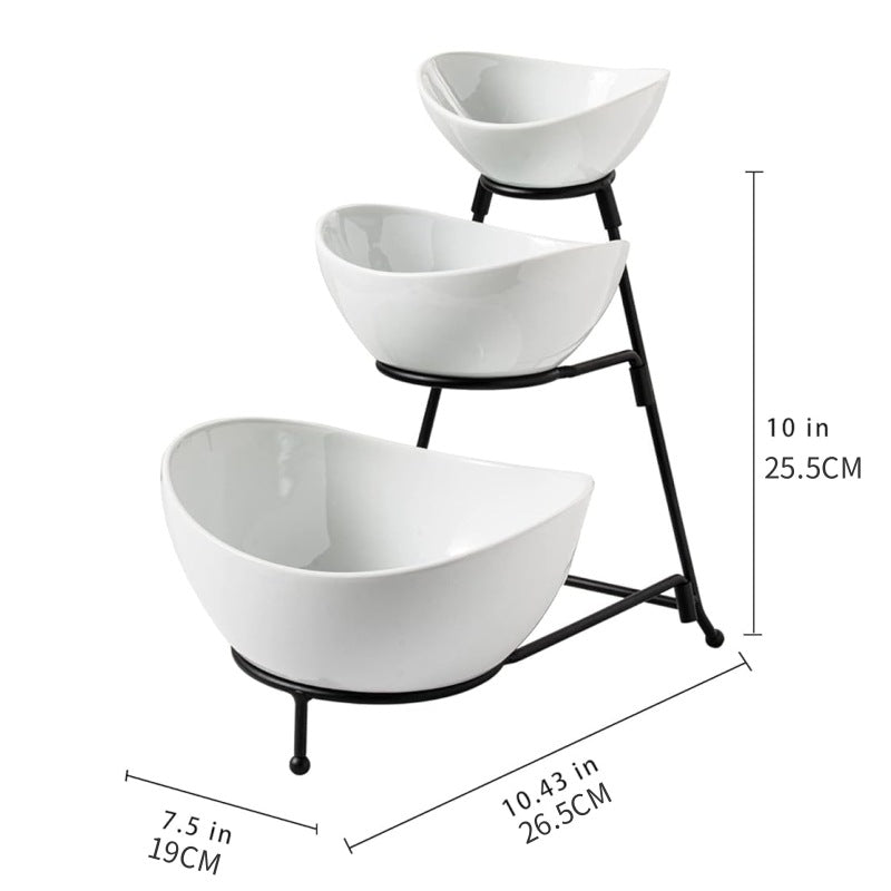 3-Tier Serving Bowl Set – Collapsible Stand