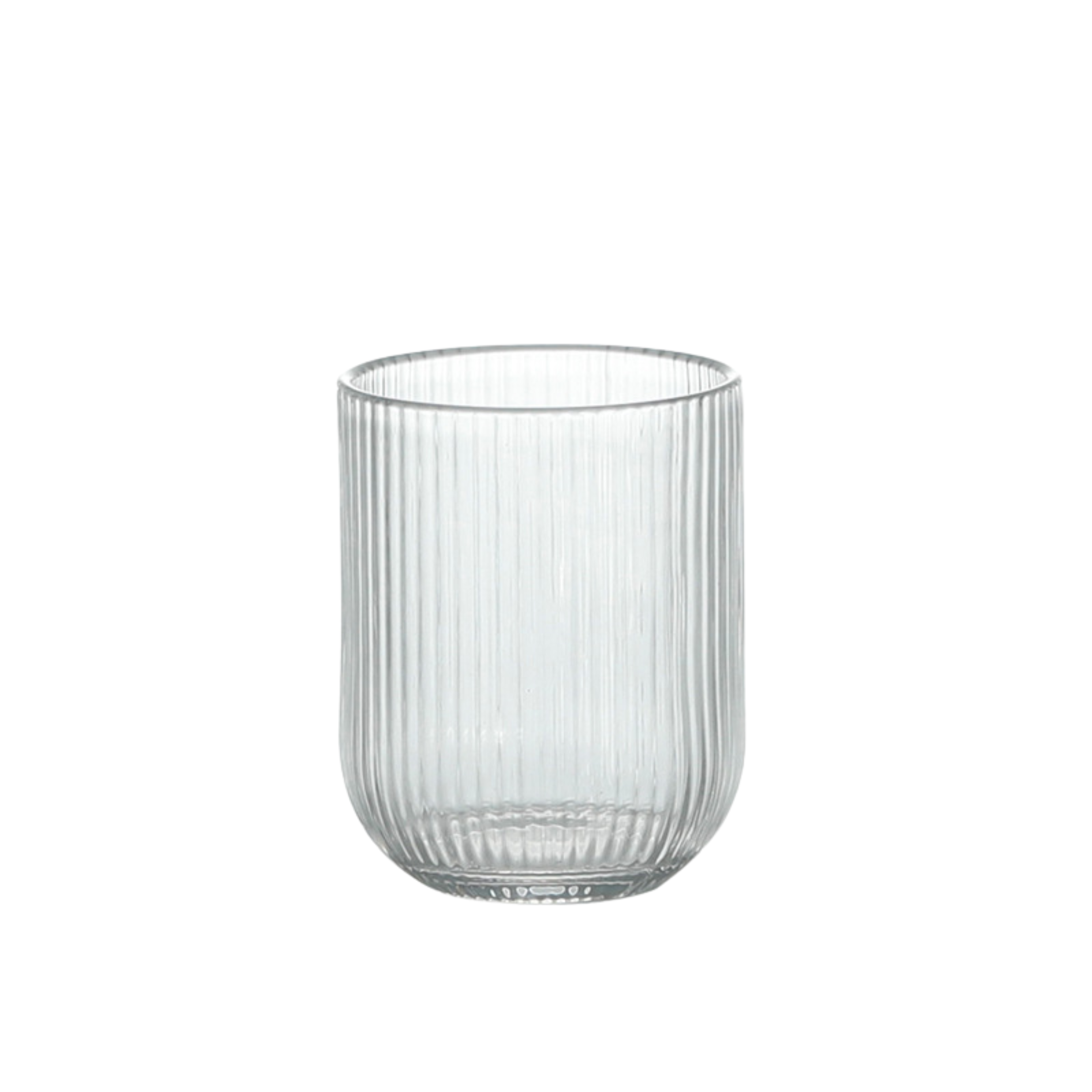 Ribbed Glass Drinking Cup
