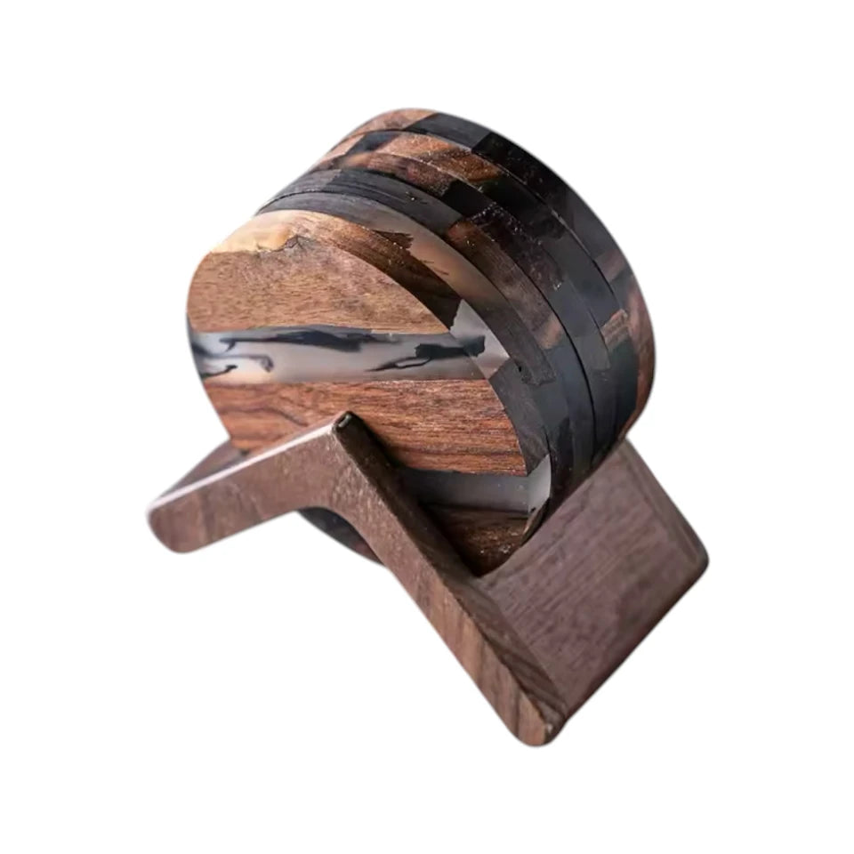 Handcrafted Premium Walnut & Resin Luxury Coaster