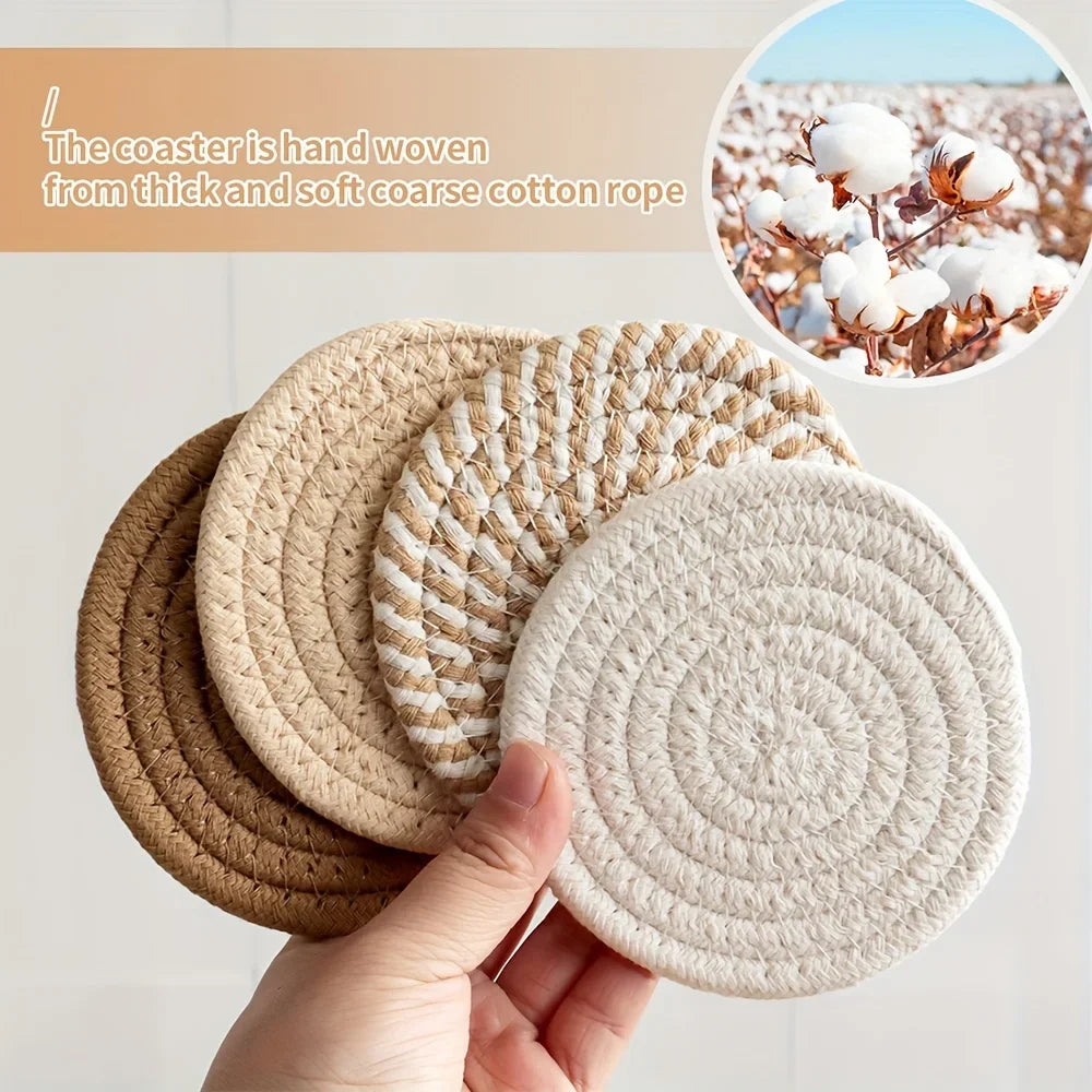 Cotton Drink Coasters Set of 4