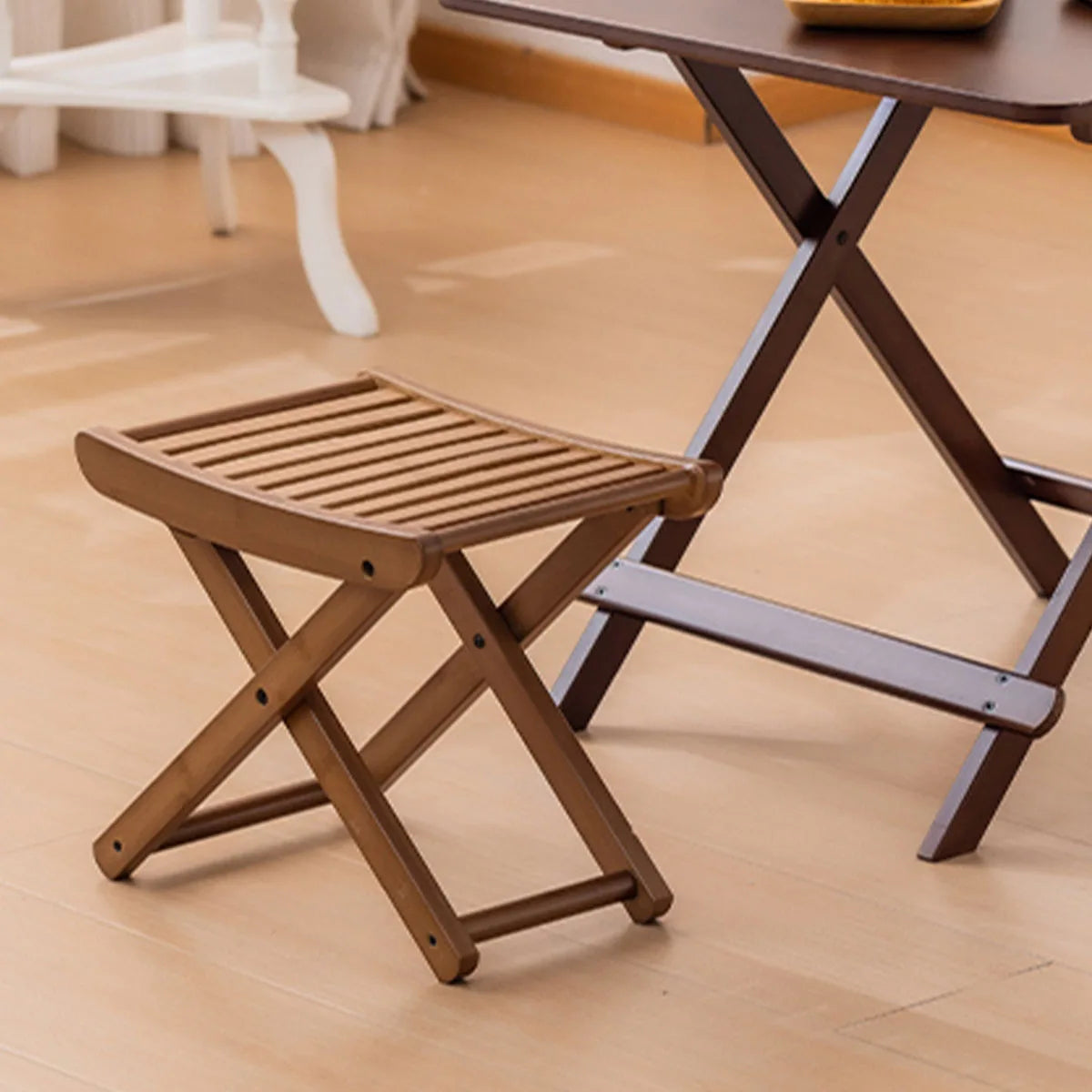 Folding Bamboo Shower Stool