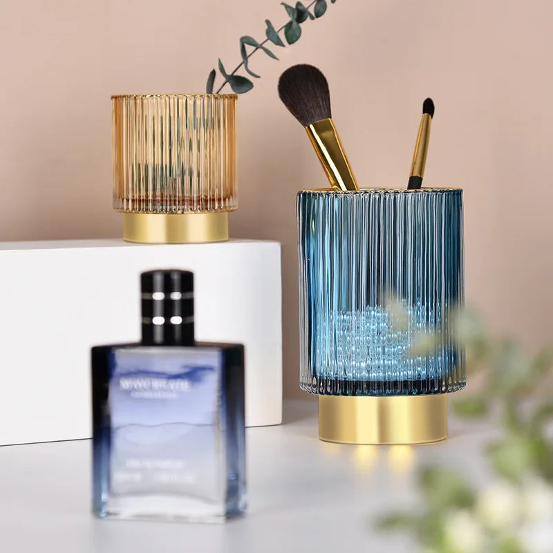 Glass Makeup Brush Holder Container