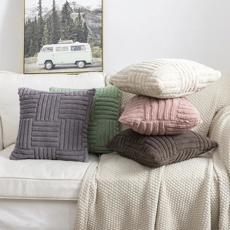 Cream White Faux Fur Pillow Cover