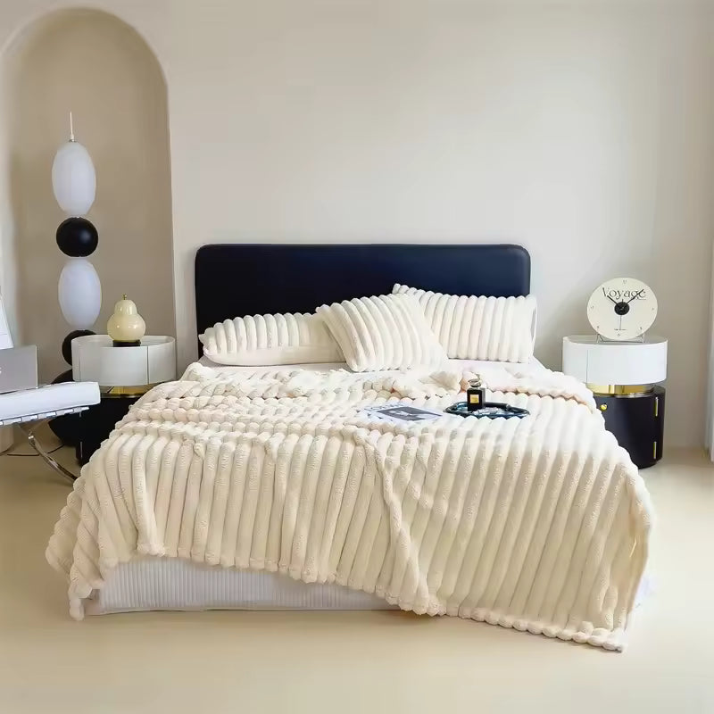Premium Plush Knitted Blanket  for Sofa & Bed