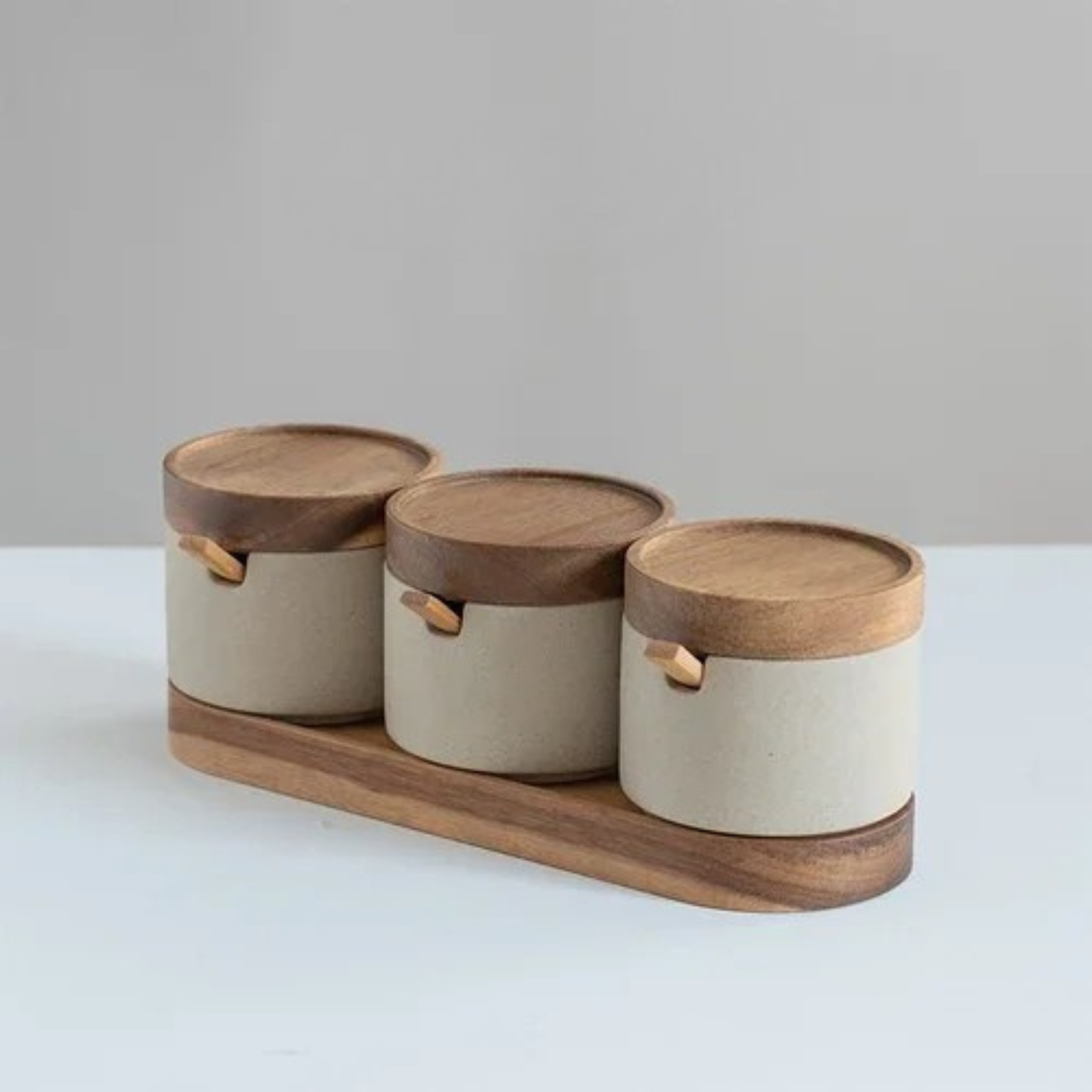 Ceramic Spice Jar Set Kitchen Seasoning Containers