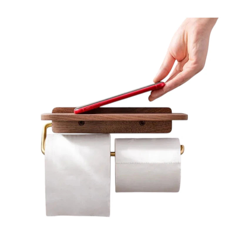 AURA WOOD – Brass & Walnut Paper Holder