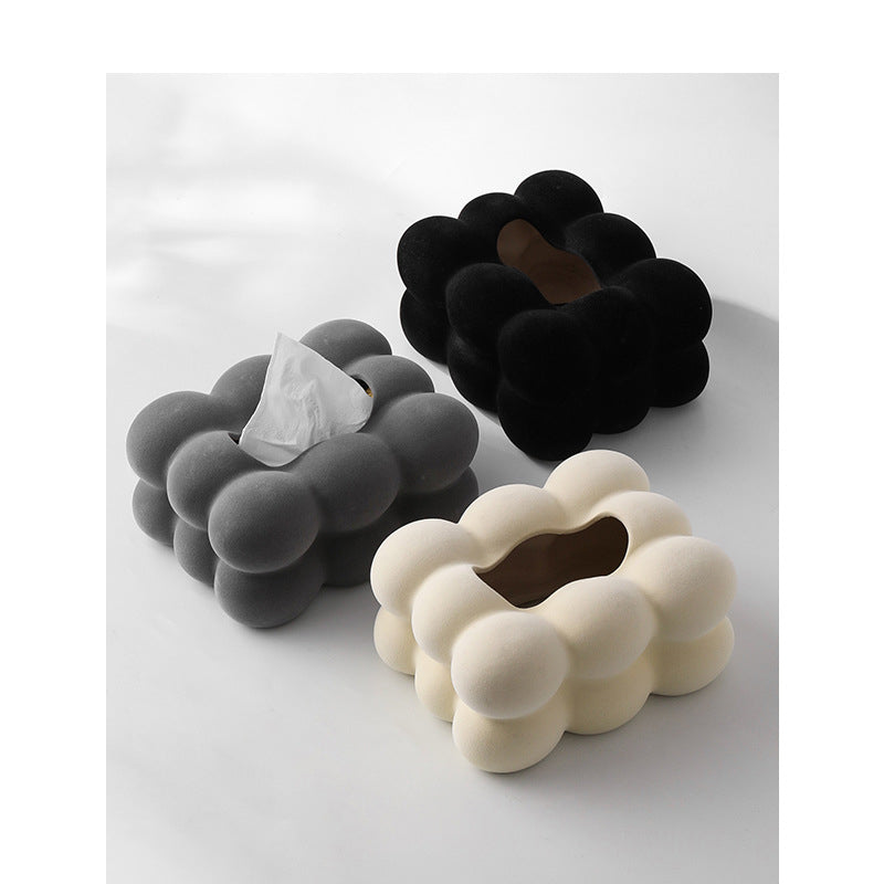 Marshmallow Flocking Tissue Box
