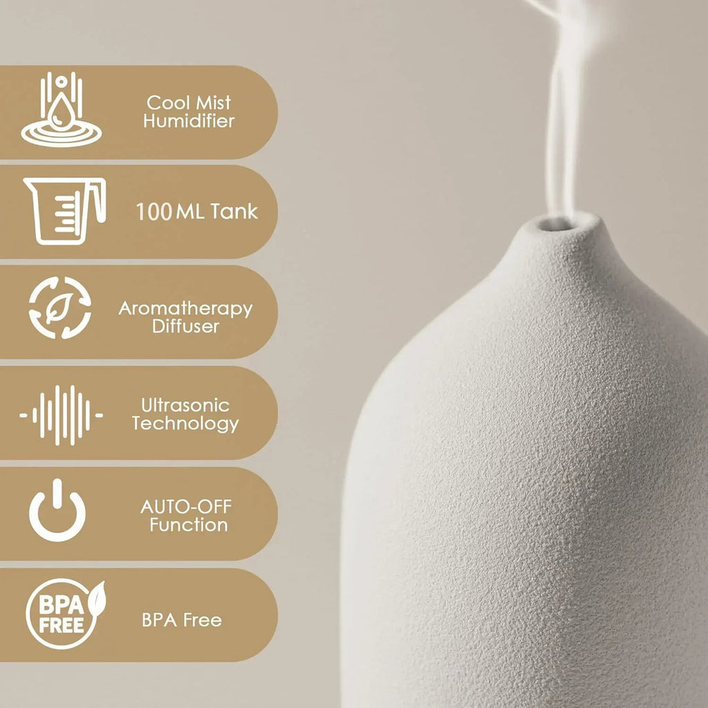 Essential Oil Diffuser Ceramic Aroma Diffuser 100ml – Quiet Mist