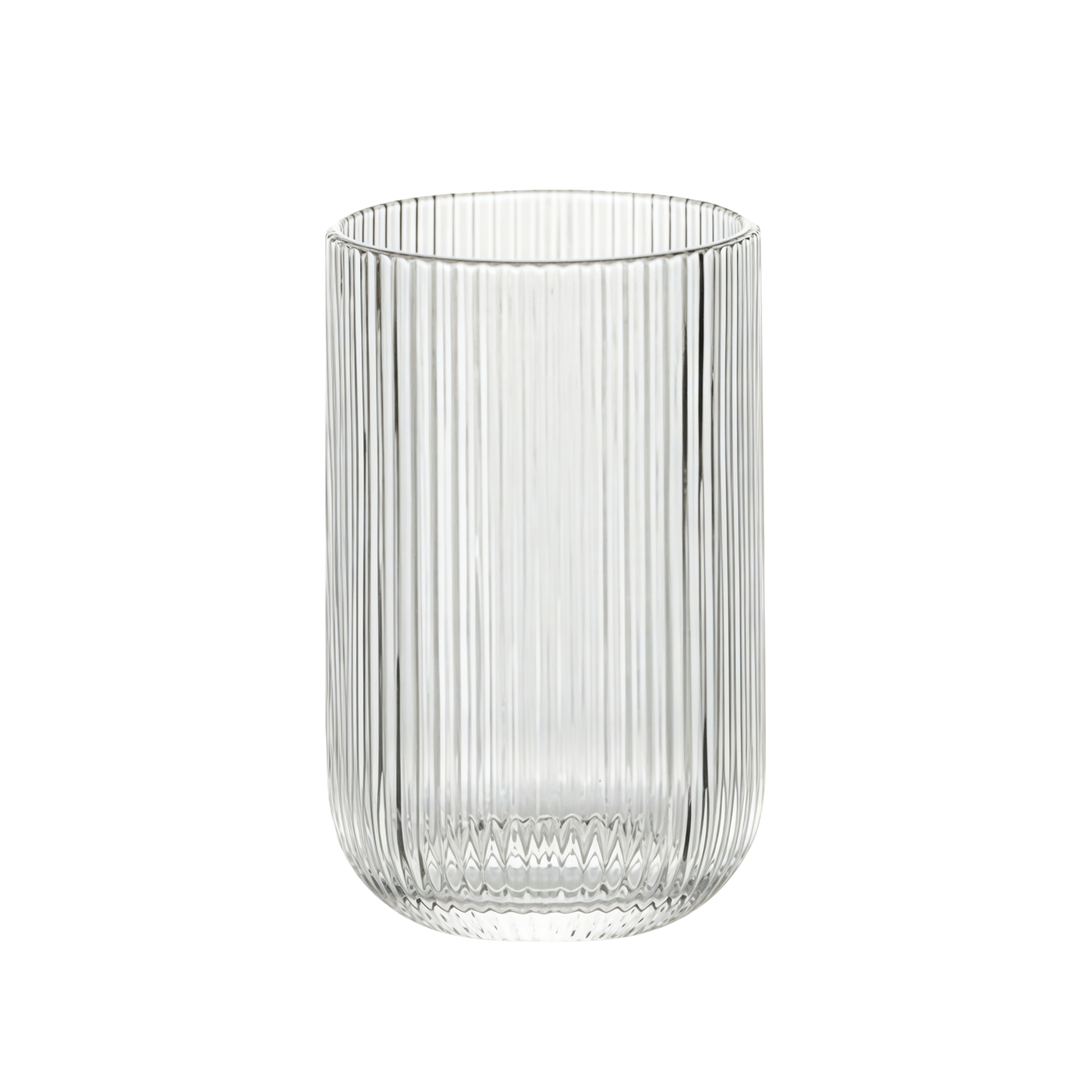 Ribbed Glass Drinking Cup