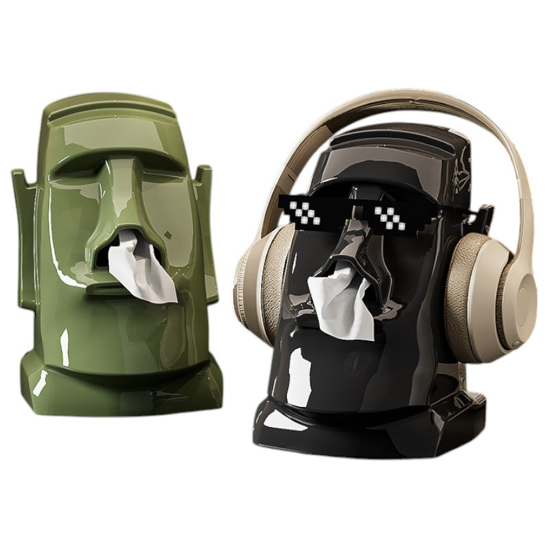 Creative Moai | Gypsum Tissue Box & Headphone Stand